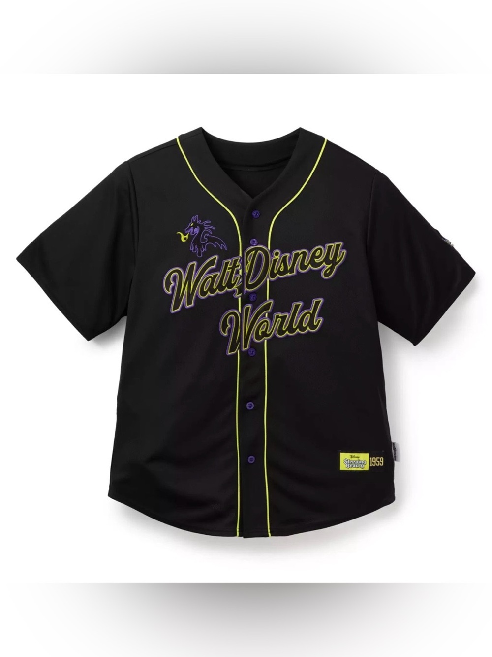 NWT Walt Disney World Sleeping Beauty Maleficent Baseball Jersey Adult